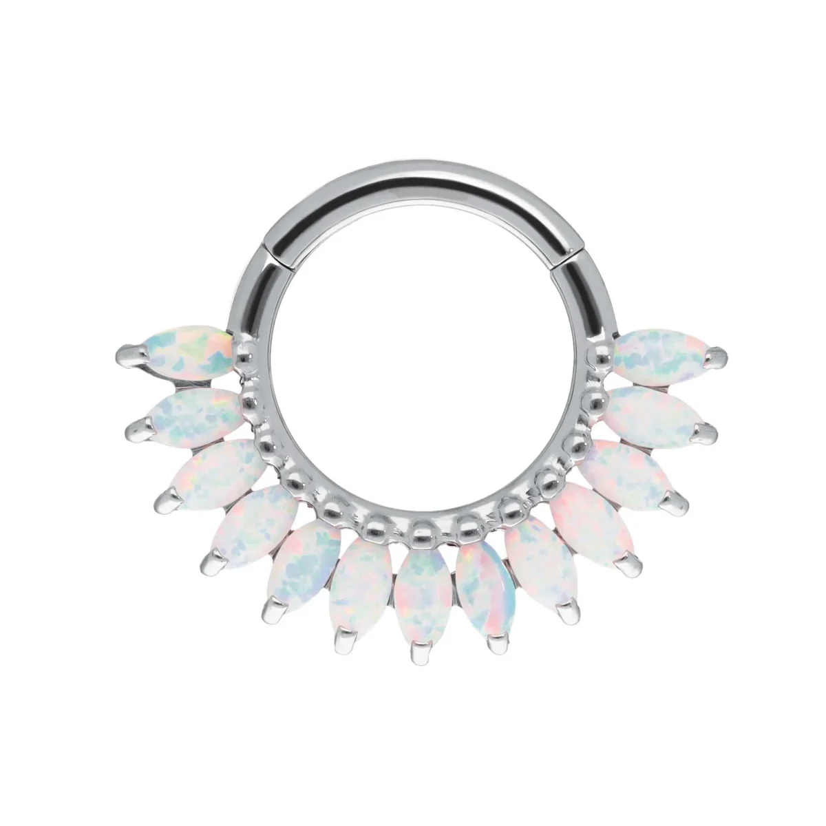 Maria White Opal Clicker Ring