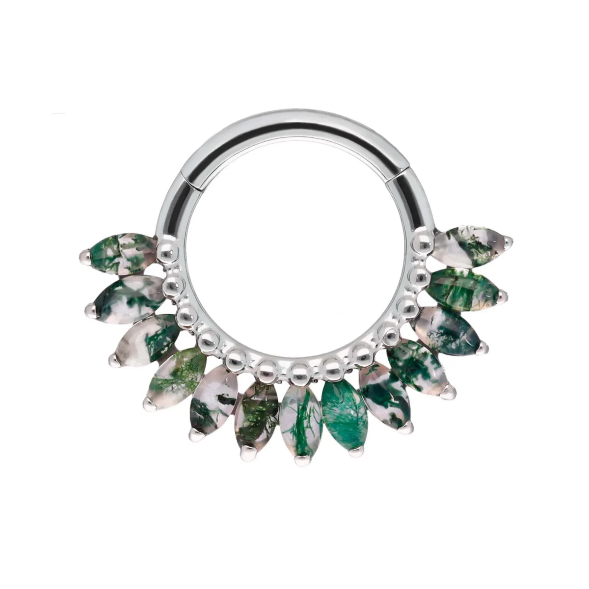 Maria Moss Agate Clicker Ring
