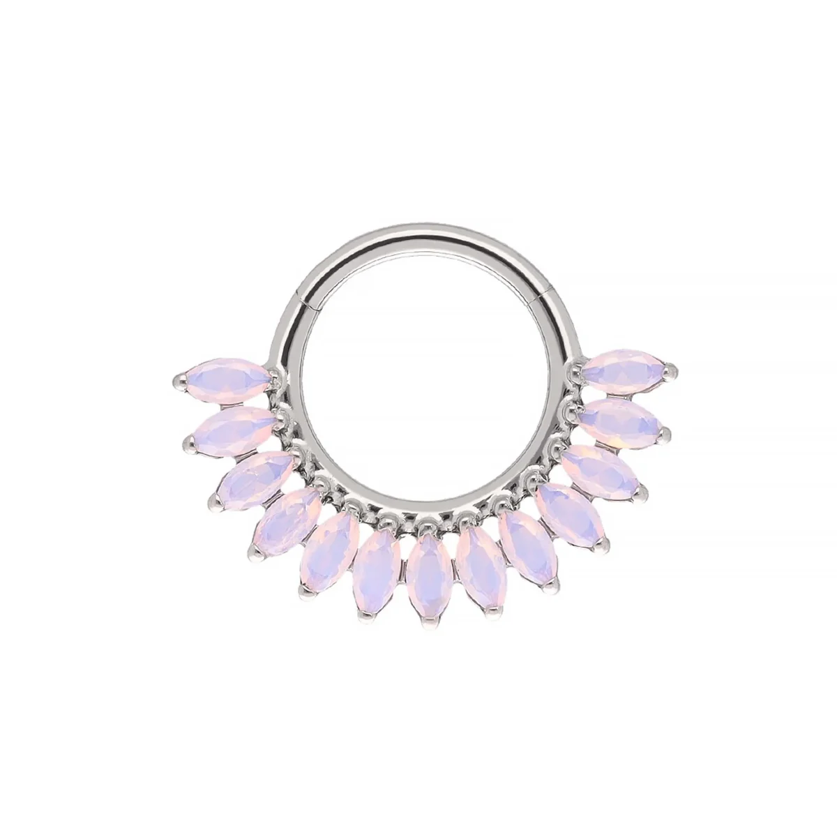 Maria Light Peony Opal – Titanium Clicker Ring