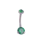 Sue Emerald CZ - Anel de barriga em titânio