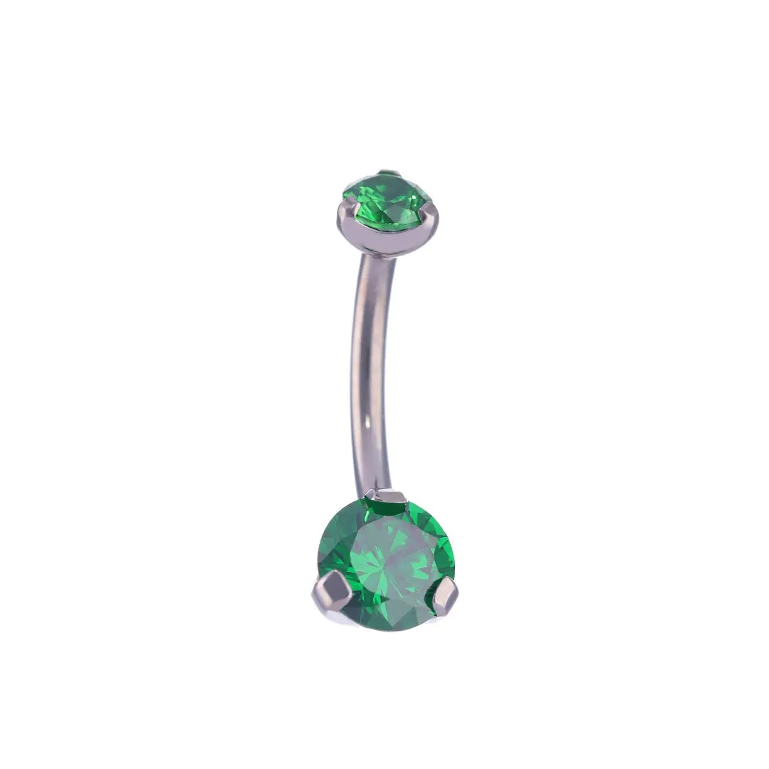 Sue Emerald CZ - Титановий перстень для живота