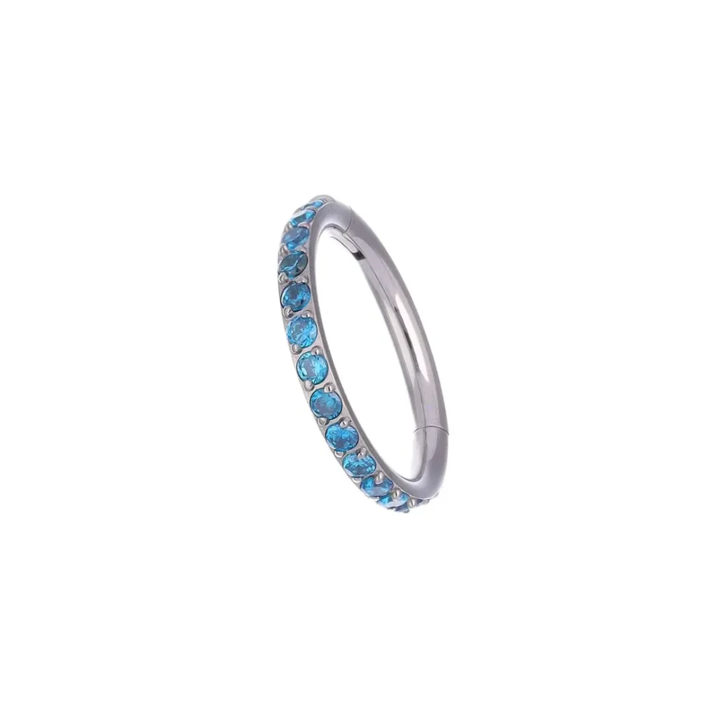 Anillo con bisagra Topacio Azul CZ