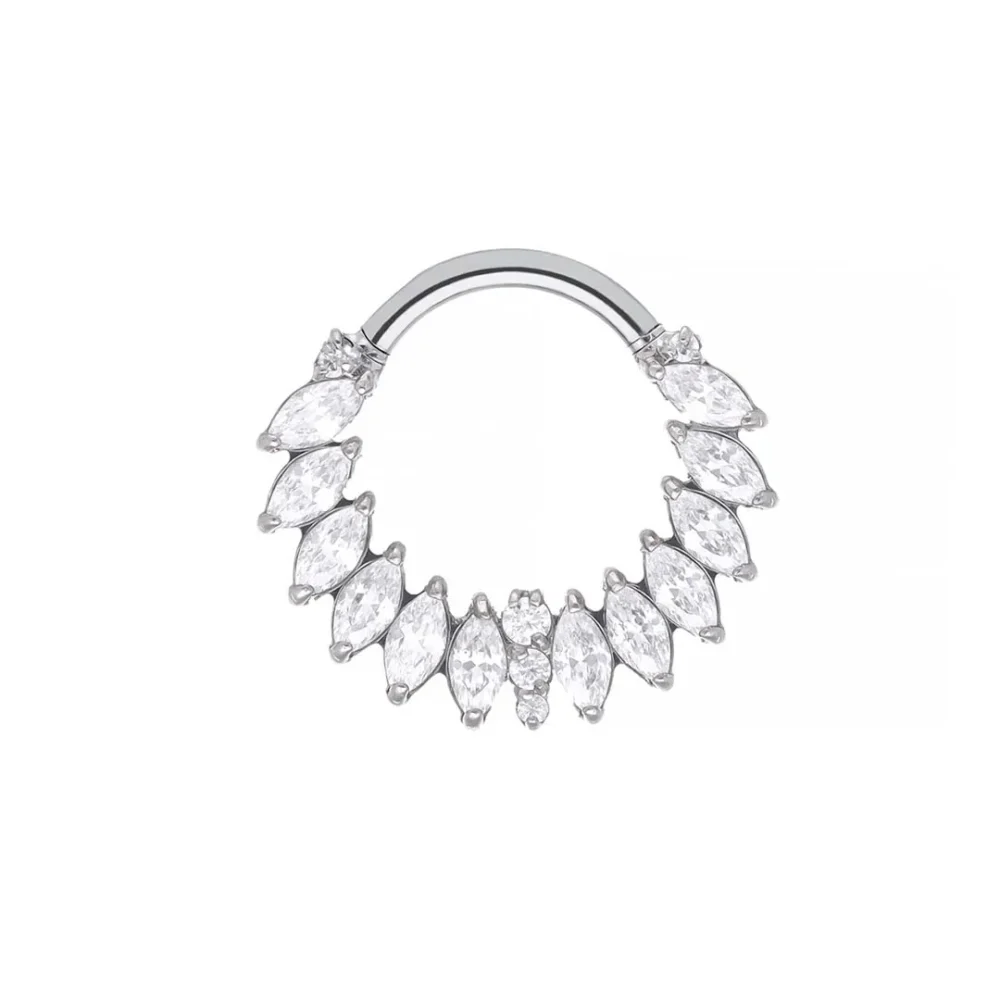 Valerie Moissanite White clicker ring in titanium