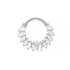 Valerie Moissanite White clicker ring in titanium