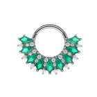 Esmeralda CZ Anillo Clicker - Titanio F-136 