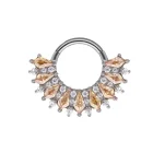 Tana Bela/šampanjska CZ Clicker Ring