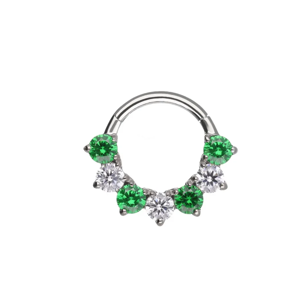 Anello a scatto Kara bianco e verde