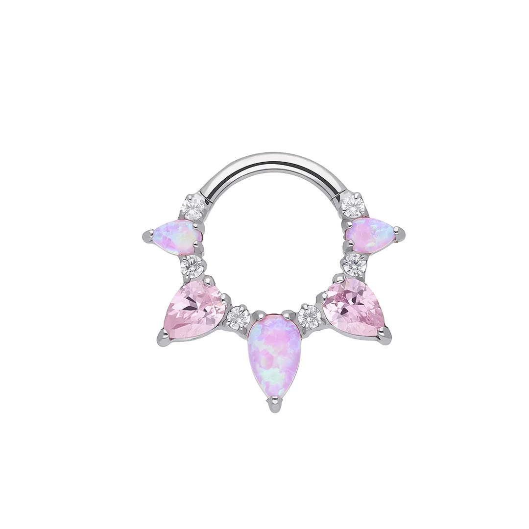 Clara Anillo Bisagra Blanco/Rosa
