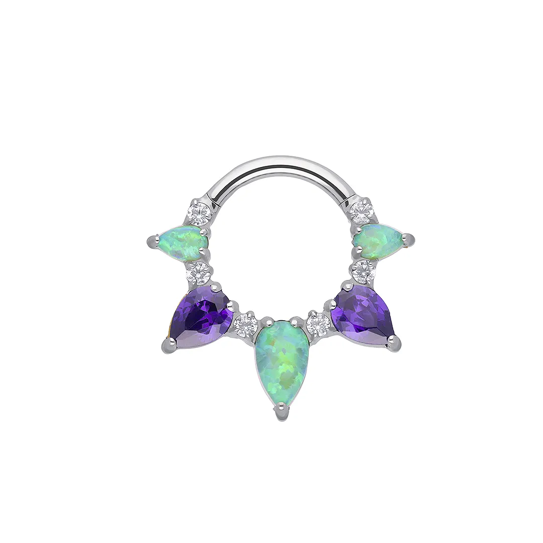 Clara Anillo Bisagra Amatista Blanca