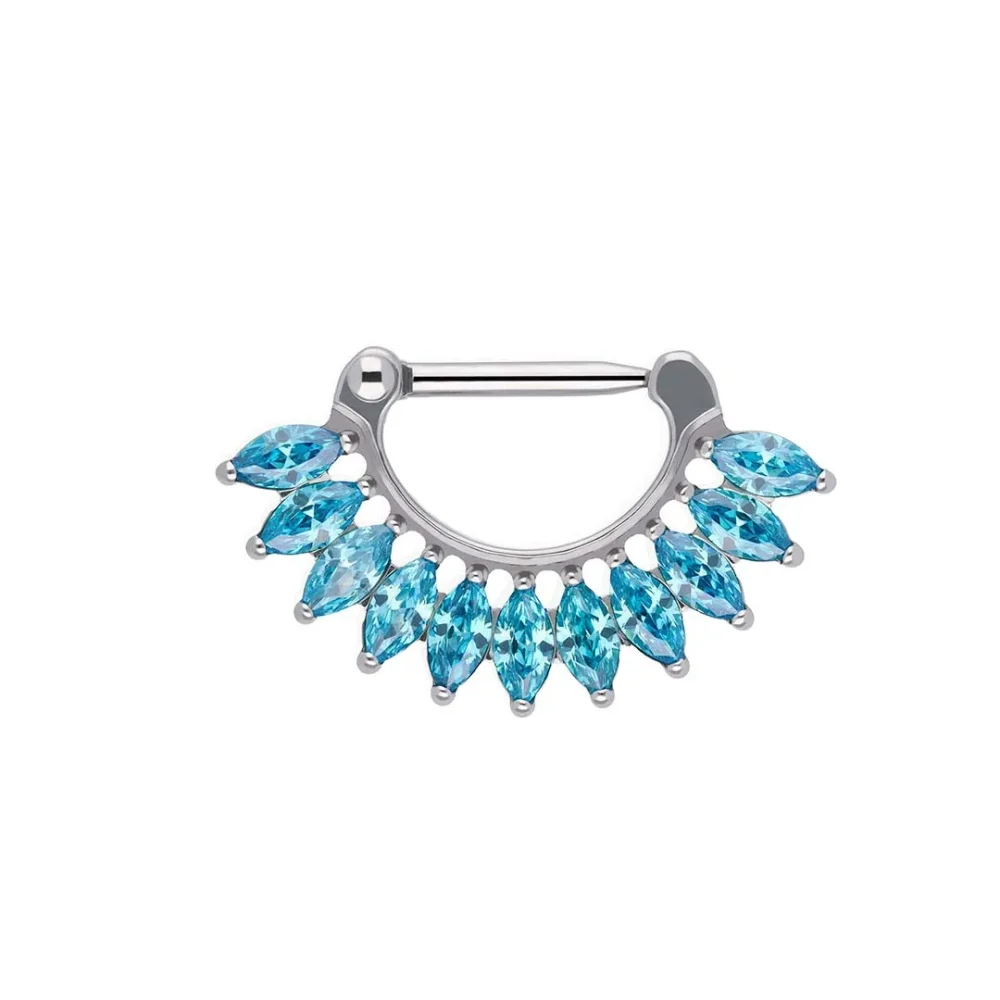 Anello a scatto Reiko Topaz Blue